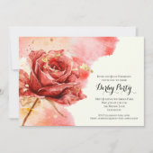 エレガントな赤いバラのダービーパーティー 招待状 (正面)