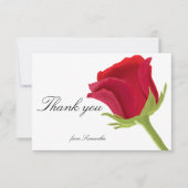 エレガントな赤いバラのブライダルシャワー サンキューカード (正面)