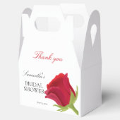 エレガントな赤いバラのブライダルシャワー フェイバーボックス (オープン)