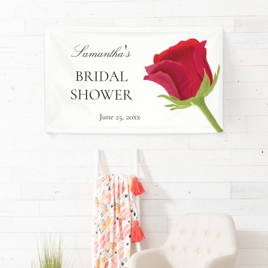エレガントな赤いバラのブライダルシャワー 横断幕 (インサイチュ)