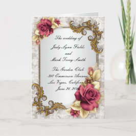 エレガントな赤いバラのプログラムカード プログラム