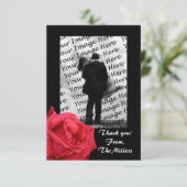 エレガントな赤いバラの写真感謝カード 招待状 (スタンド正面)