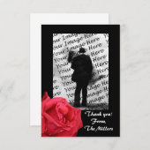 エレガントな赤いバラの写真 ありがとうカード 招待状 (正面/裏面)