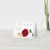 エレガントな赤いバラの指輪 結婚感謝 サンキューカード (正面)