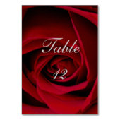 エレガントな赤いバラの結婚式のテーブルカード テーブルナンバー (正面)