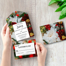 エレガントな赤いバラの花のウェディングフラワー