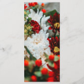 エレガントな赤いバラの花のウェディング メニュー (裏面)