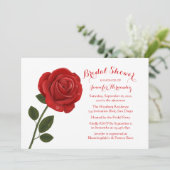 エレガントな赤いバラの花のブライダルシャワー 招待状 (スタンド正面)