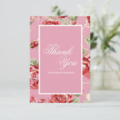 エレガントな赤いバラの花束 サンキューカード (スタンド正面)