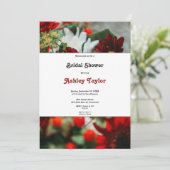 エレガントな赤いバラの花束 ブライダルシャワーの招待状 招待状 (スタンド正面)