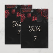 エレガントな赤いバラ ゴシック 招待状 (正面/裏面)