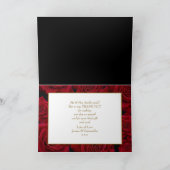 エレガントな赤いバラ - 結婚式の感謝カード サンキューカード (内部)