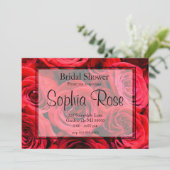 エレガントな赤いバラ 赤い花 赤い花弁 招待状 (スタンド正面)