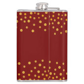 エレガントな赤いパーソナライズされた金色のコンフェッティ フラスク (裏面)