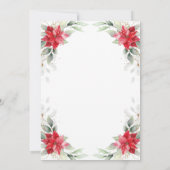 エレガントな赤いポインセチアの冬の花のカップルシャワー 招待状 (裏面)