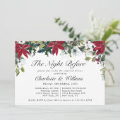 エレガントな赤いポインセチアの水彩画　リハーサルディナー 招待状 (スタンド正面)