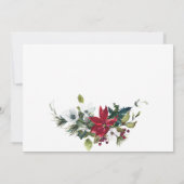 エレガントな赤いポインセチアの水彩画　リハーサルディナー 招待状 (裏面)
