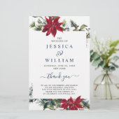 エレガントな赤いポインセチアの結婚式プログラム (スタンド正面)