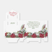 エレガントな赤いポインセチア メリークリスマス ホリデー フェイバーボックス (折り畳みなし)