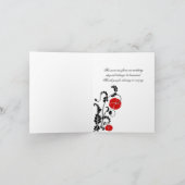 エレガントな赤いポピー 感謝の気持ちを伝えるグリーティングカード サンキューカード (内部)