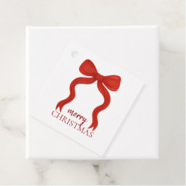 エレガントな赤いリボンのクリスマスパーティー -  フェイバータグ