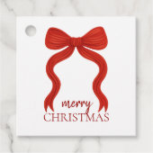 エレガントな赤いリボンのクリスマスパーティー - フェイバータグ (正面)