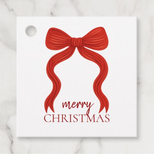 エレガントな赤いリボンのクリスマスパーティー - フェイバータグ (正面)