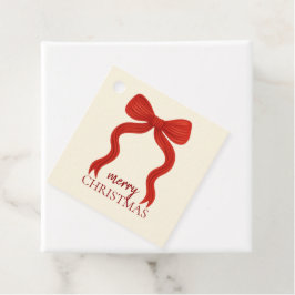 エレガントな赤いリボンのクリスマスパーティー -  フェイバータグ