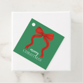 エレガントな赤いリボンのクリスマスパーティー -  フェイバータグ