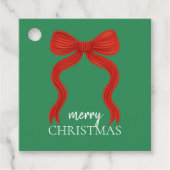 エレガントな赤いリボンのクリスマスパーティー -  フェイバータグ (正面)