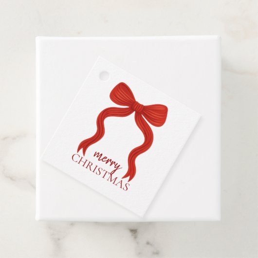 エレガントな赤いリボンのクリスマス・パーティ - フェイバータグ (インサイチュ)