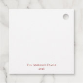 エレガントな赤いリボンのクリスマス・パーティ - フェイバータグ (裏面)