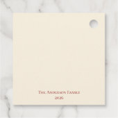 エレガントな赤いリボンのクリスマス・パーティ - フェイバータグ (裏面)