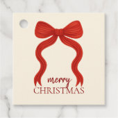 エレガントな赤いリボンのクリスマス・パーティ - フェイバータグ (正面)