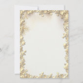 エレガントな赤いリボン、金のガラス、星のクリスマスパーティー招待状 招待状 (裏面)