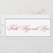 エレガントな赤い信仰希望愛ウェディング招待状 招待状 (裏面)