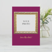 エレガントな赤い個人の写真とテキスト セーブザデート (スタンド正面)