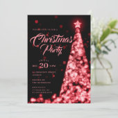 エレガントな赤い冬のクリスマスツリーホリデー 招待状 (スタンド正面)