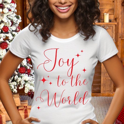 エレガントな赤い喜びのクリスマスおめでとう Tシャツ