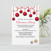 エレガントな赤い宝玉のクリスマスパーティー招待状 招待状 (スタンド正面)