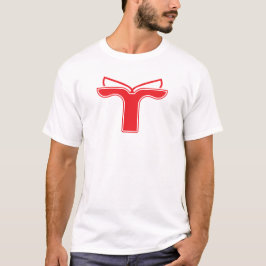 エレガントな赤い文字Tモノグラム Tシャツ