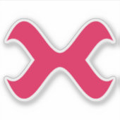 エレガントな赤い文字Xモノグラム シール (正面)
