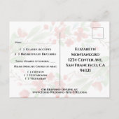 エレガントな赤い水彩の花の結婚式RSVP ポストカード (裏面)
