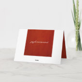 エレガントな赤い漆喰仕上げの空白の感謝カード サンキューカード (裏面)