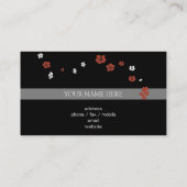 エレガントな赤い白い花 名刺 (裏面)