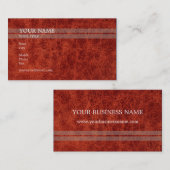 エレガントな赤い皮| 名刺 (正面/裏面)