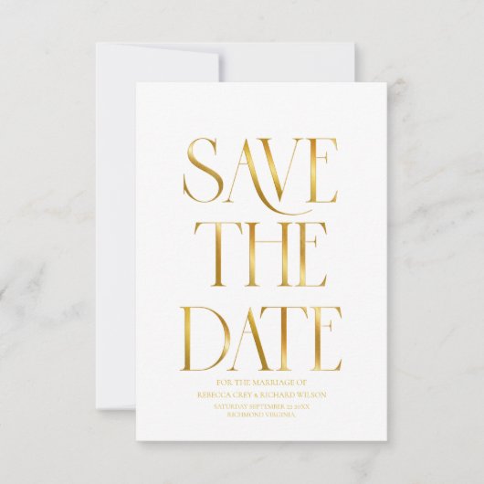 エレガントな赤い秋の葉 秋の結婚式 セーブザデート (正面)