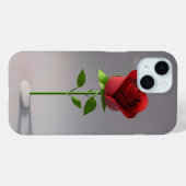 エレガントな赤い紙のバラと緑の茎 Case-Mate iPhoneケース (裏面 (横))