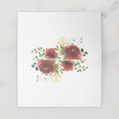 エレガントな赤い花のグリーン フラワーパレット プレイスカード (外部開封)