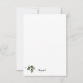 エレガントな赤い花のシンプルカスタム サンキューカード (裏面)